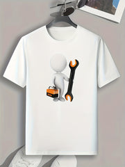 Creative Cartoon Print Men's Graphic T-shirt for Summer