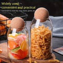 3pcs Clear Glass Storage Jar with Cork Lid, Airtight Canister Set