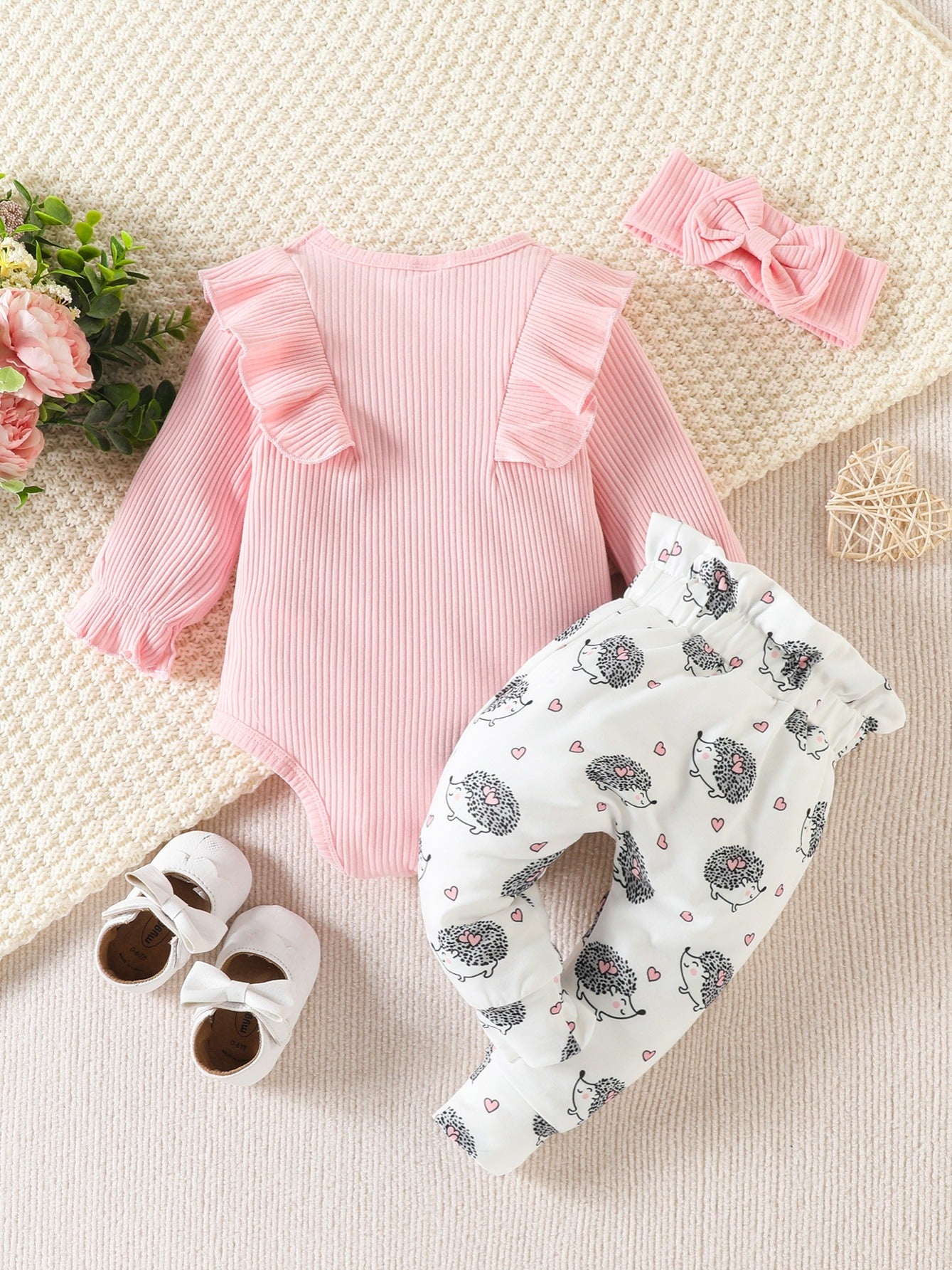 Baby Girls Long Sleeve Romper Pants Set