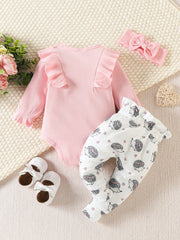 Baby Girls Long Sleeve Romper Pants Set