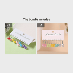 5 Pairs Colorful Mushroom Earrings Set for Kids Teen Girls Women