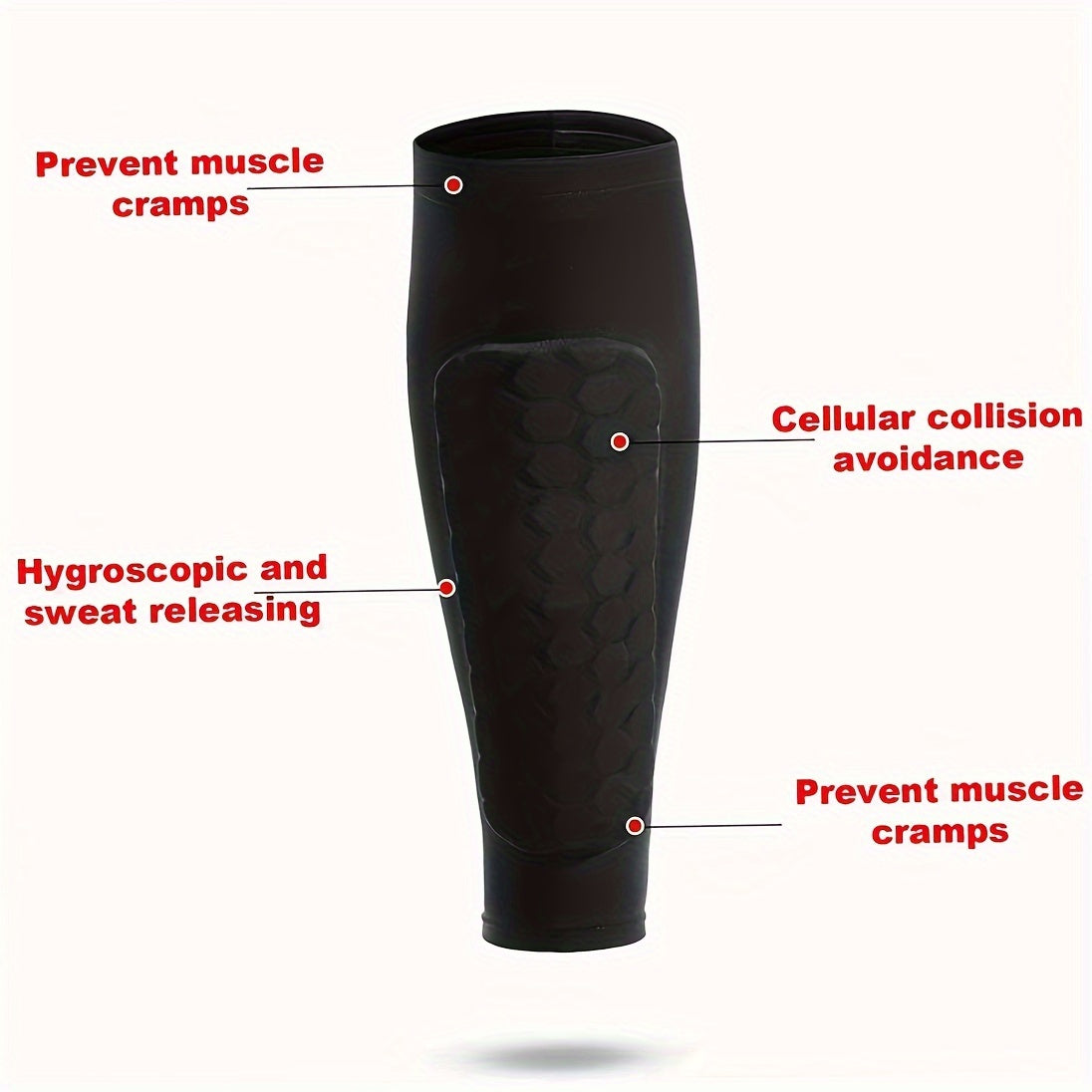 Lightweight Soccer Shin Guards with Honeycomb Compression Calf Sleeve