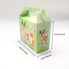 6pcs Jungle Safari Animal Party Gift Bags Square Treat Boxes Snack Boxes