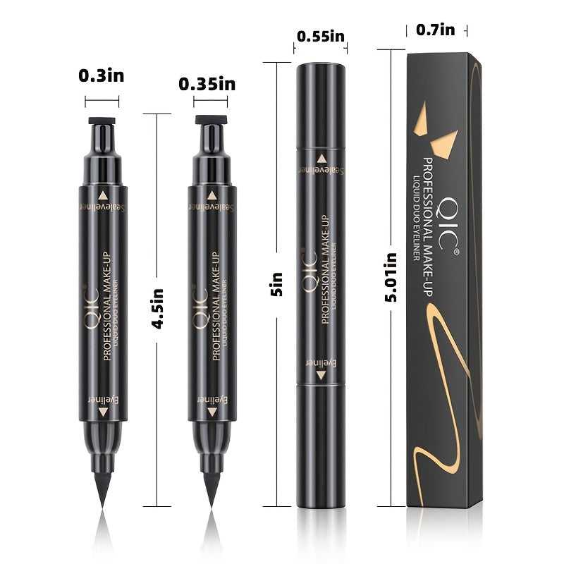 2 In 1 Eyeliners Seal Pen Fast Drying Smudge Proof Waterproof Eyeliner Stamp