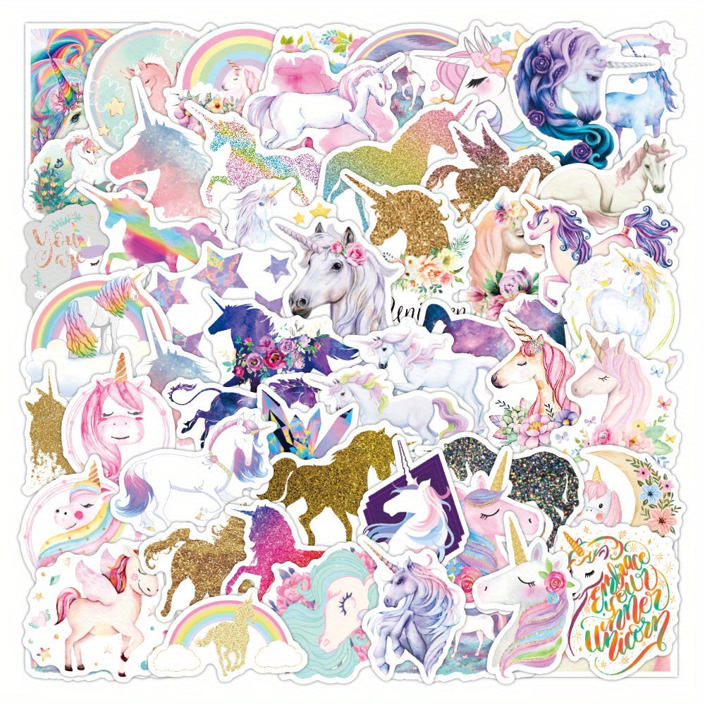 50pcs Golden Onion Unicorn Graffiti Stickers Matte Paper