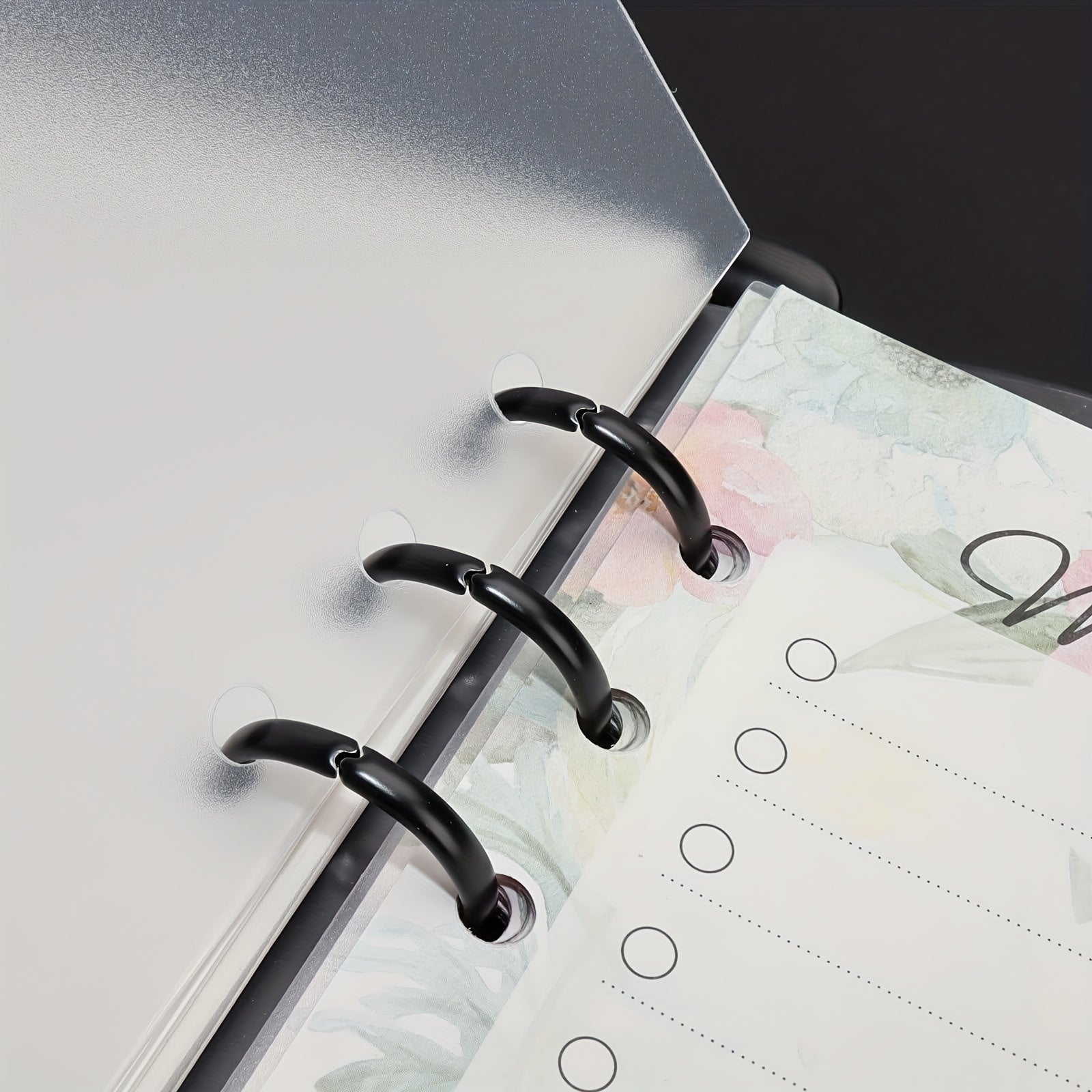12pcs A5 Transparent Spiral Binder with Gilded Stickers Diary Book Separator