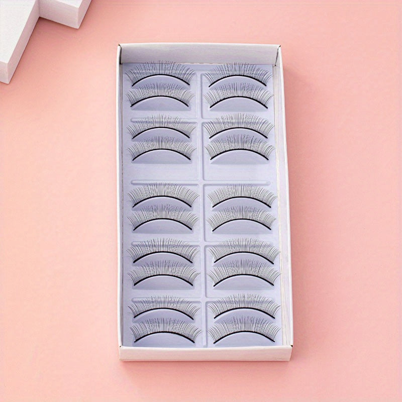 10 Pair 8mm Practice Eyelash Extensions Strips for Training