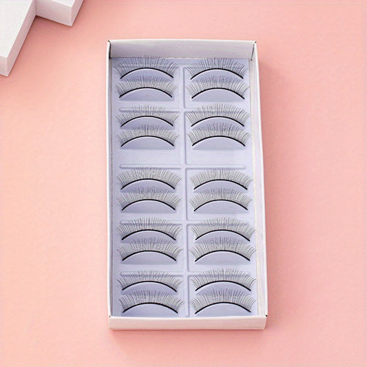 10 Pair 8mm Practice Eyelash Extensions Strips for Training