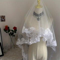 Short Wedding Head Veil Layer Bridal Accessories