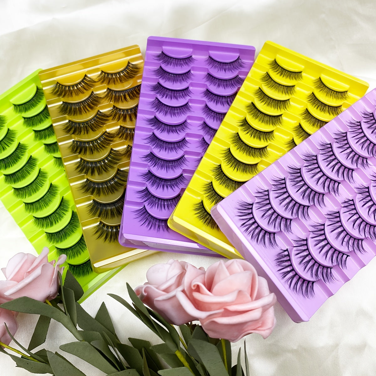10 Pairs Natural Wispy False Eyelashes 15-20mm Faux Mink Fluffy Strip Lashes