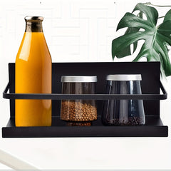 Magnetic Condiment Rack Spice Bottle Organizer with 4 Hooks
