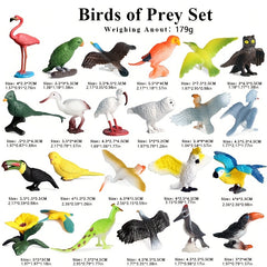 22pcs Animal Dolls Cognitive Toy Set - Parrots, Flamingos - Children's Puzzle