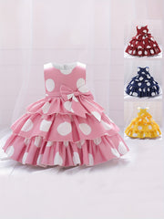 Sleeveless Polka Dot Princess Dress for Toddler Girls