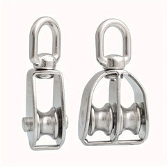 304 Stainless Steel Lifting Pulley Fixed Pulley Single/Double Wheel Hook Tool