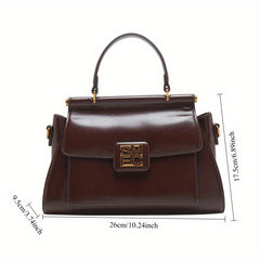 Vintage Split Tote Bag with Shoulder Strap - Large Capacity Women's Handbag
