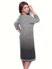 Ombre Geometric Print Bodycon Midi Dress