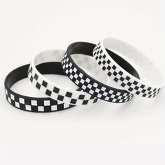 Stylish Checked Pattern Silicone Bracelet for Sports Fans