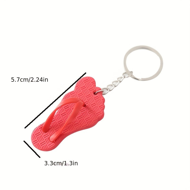 6pcs PVC Slippers Shoe Keychain For Girls Friends