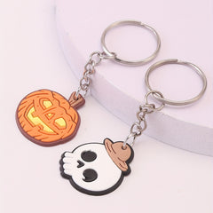 10pcs Halloween Keychain Pendant PVC Soft Rubber Bag Accessory Ornament