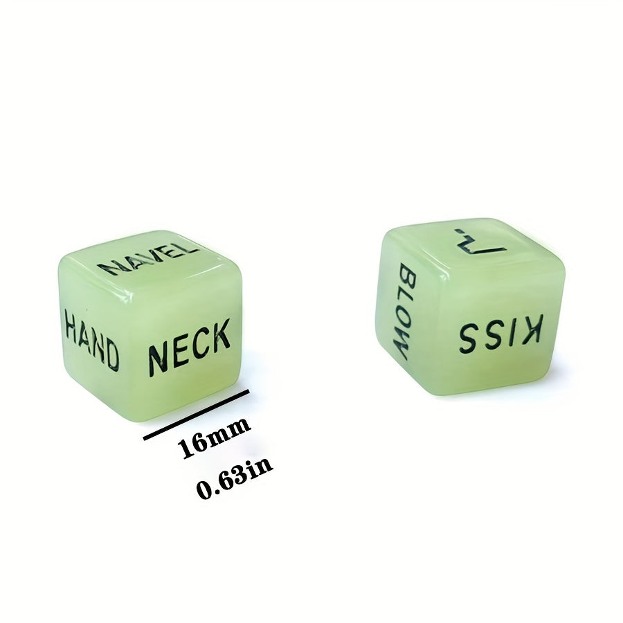 2pcs Acrylic Luminous Game Dice Party Supplies