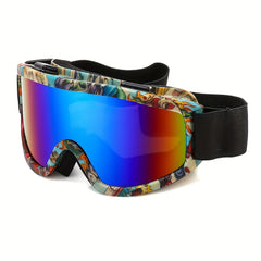 Multicolor Anti fog Ski Goggles Large Frame Windproof Sports Goggles