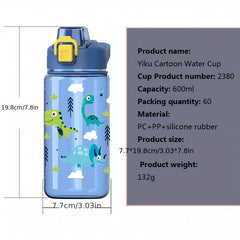 600ml Cartoon Sport Water Bottle for Outdoor Activities
