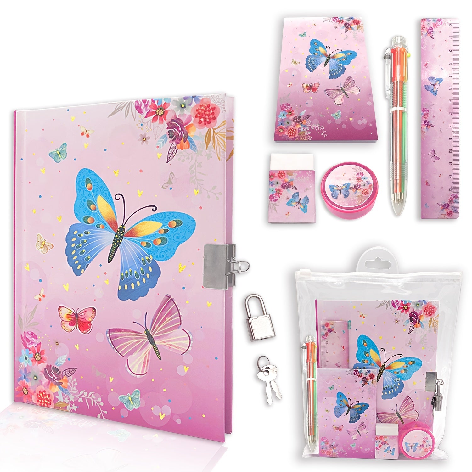 Girls Diary With Lock Kids Journal Stationary Set Mermaid Gift