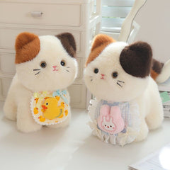 Floral Cat Plush Doll with Three Faces Soft Plush Body