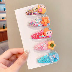 5pcs Sequin Transparent Hair Clips For Girls Hair Accessories