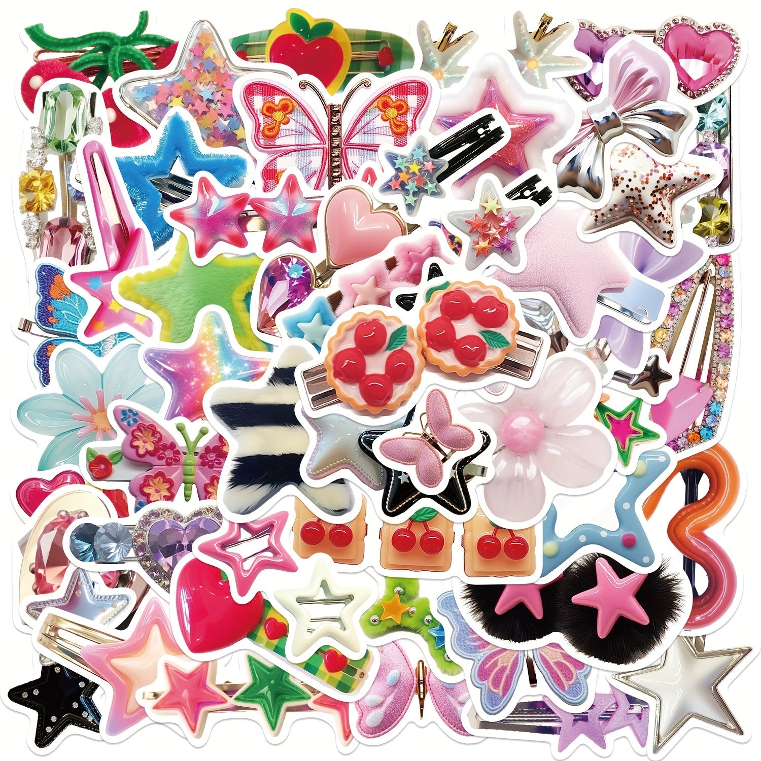 50pcs Y2K Celebrity Hairpin Series Waterproof Graffiti Stickers DIY Handbook Sti