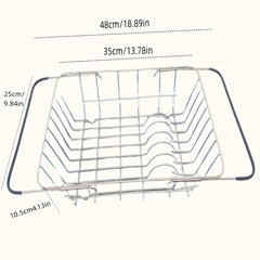 Kitchen Sink Drain Basket Telescopic Tableware Drain Rack
