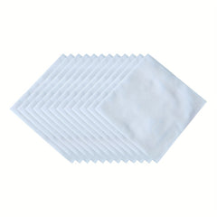 12 Pcs Thin Plain Handkerchief Napkin Pocket Handkerchief 39