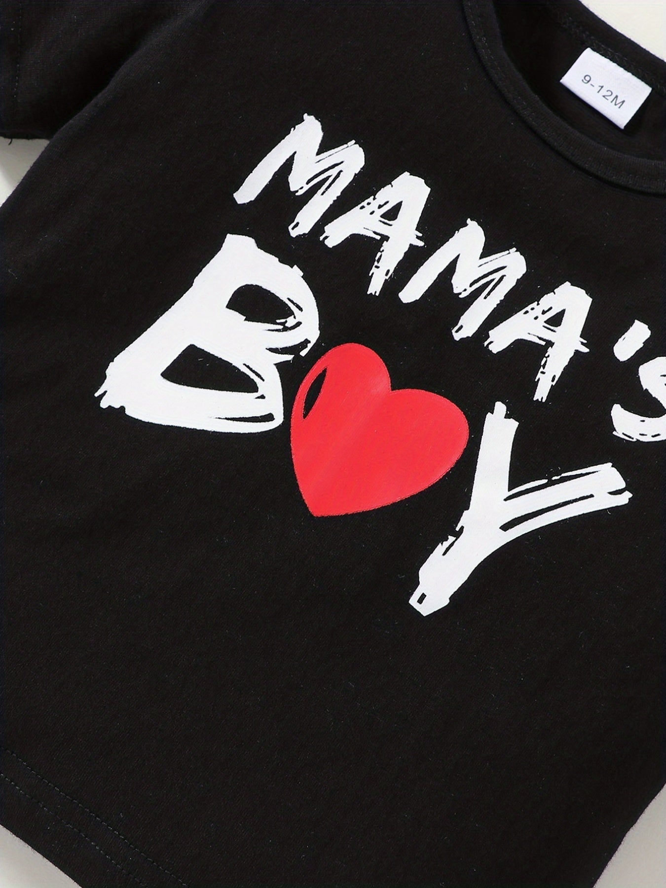2pcs Baby Boys Casual Mama's Boy T shirt & Shorts Set Clothes