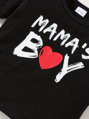 2pcs Baby Boys Casual Mama's Boy T shirt & Shorts Set Clothes