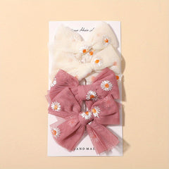 4pcs Daisy Bow Hairpins for Baby Girls