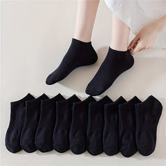 10 Pairs Soft Low Cut Ankle Socks Women's Stockings & Hosiery