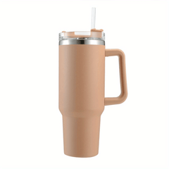 40oz Stainless Steel Straw Handle Cup Insulated Coffee Tumbler