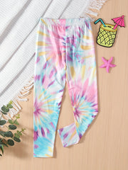 Girls' Tie Dye Print Casual Pants Leggings For Outwear Ankle Length Kids Outfit