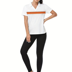 Women's Golf Polo Shirt Moisture Wicking V Neck Tennis Top