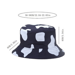 Graffiti Print Double Sided Cow Fisherman Hat