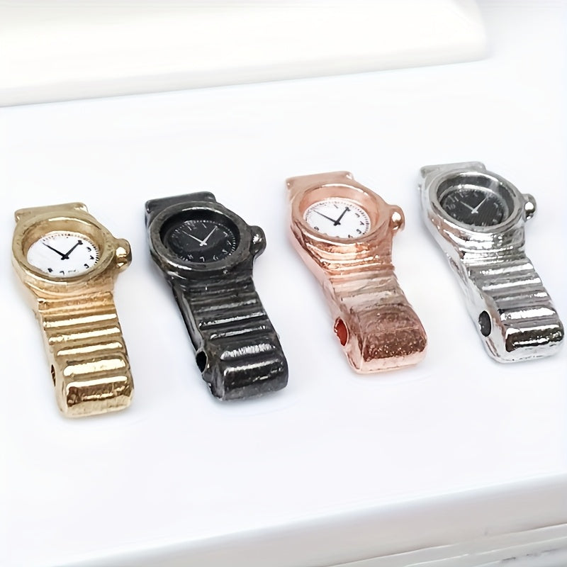 4pcs Mini Metal Dollhouse Watch Set DIY Model Toy Decoration Collectible