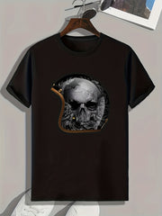 Skull Print Men's Tee for Summer