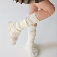 Ribbed Leg Warmers All match Socks Women's Stockings
