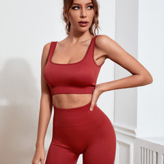 2-Piece High Stretch Sport Bra & Biker Shorts Set for Women