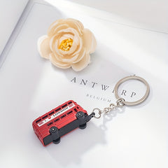London Double Decker Bus Telephone Booth Keychains