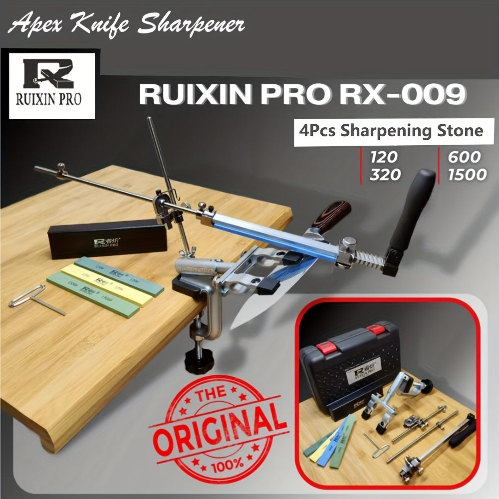 Knife Sharpener Set with 4 Whetstones 360 Rotation Stainless Steel