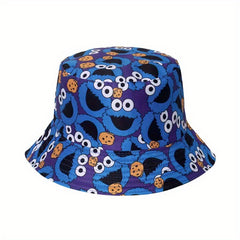 Cartoon Print Reversible Basin Hat for Women Men