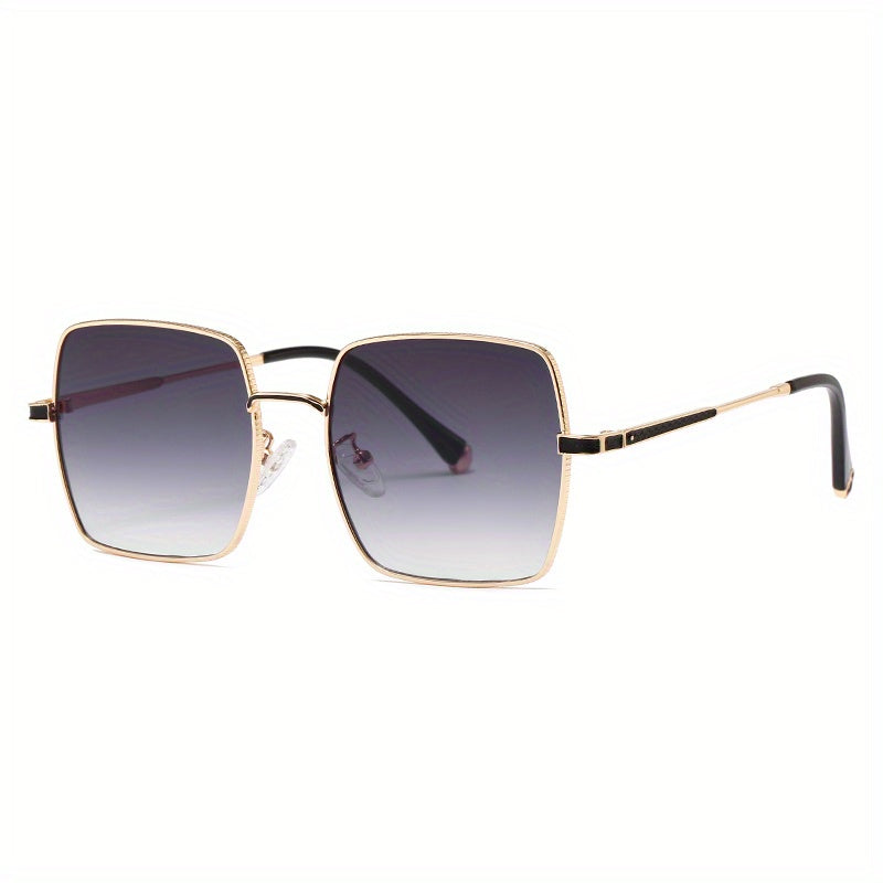 Men's Retro Square Frame Metal Sunglasses for Outdoor Activities