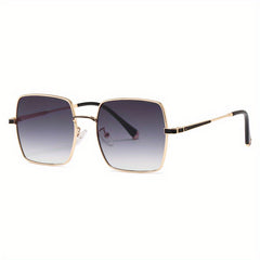 Men's Retro Square Frame Metal Sunglasses for Outdoor Activities