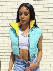 Reversible Vest Zip Up Sleeveless Outerwear